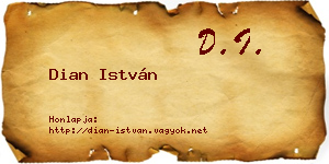 Dian István névjegykártya